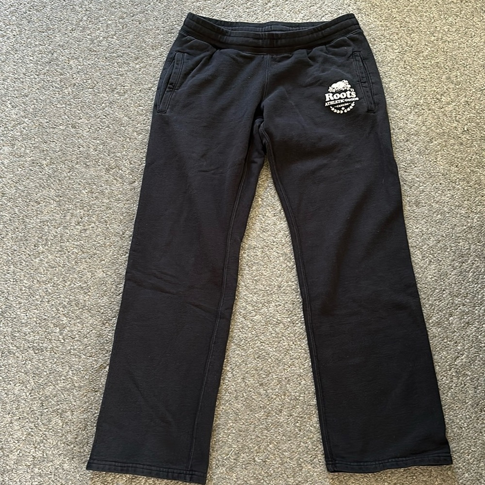 Roots Canada Vintage 90s Low Rise Black Sweatpants